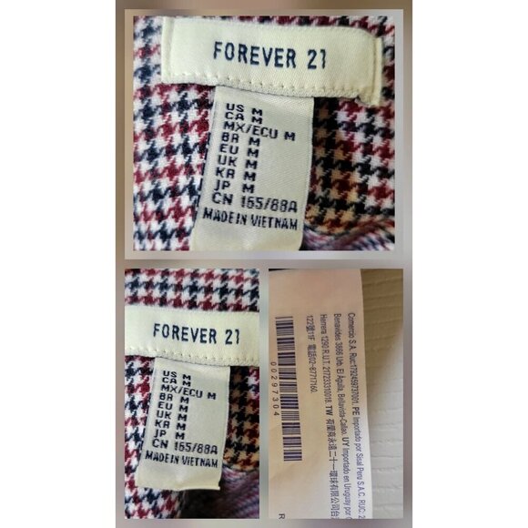 Forever 21 Houndstooth Women's Button-Front Pinafore Mini Dress- M - Picture 10 of 10